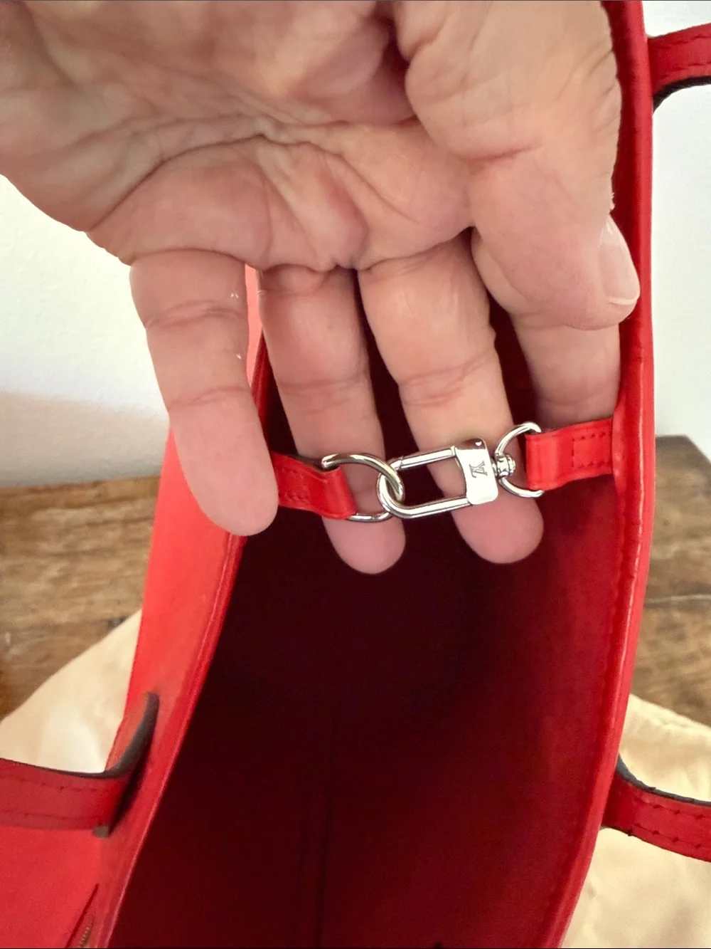 Louis Vuitton Red Epi Leather Hobo Tote